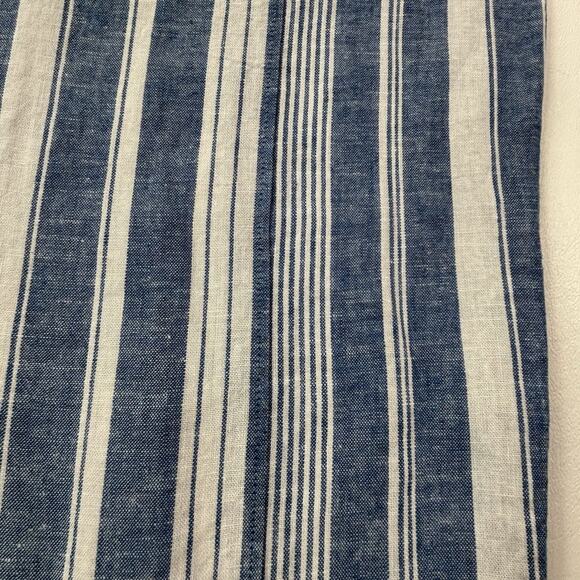 Anthropologie Maeve Women's Size 8 Striped Linen Blend Elastic Waist‎ Crop Pants - Picture 7 of 16